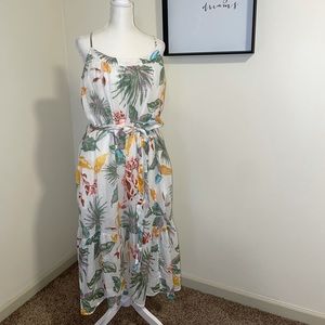 EUC Sz. L Gap Floral Linen Dress